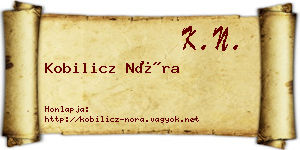 Kobilicz Nóra névjegykártya